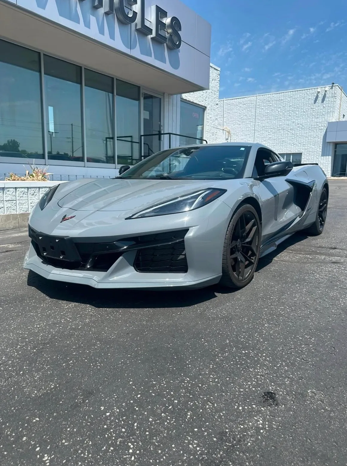 A silver Chevrolet Corvette