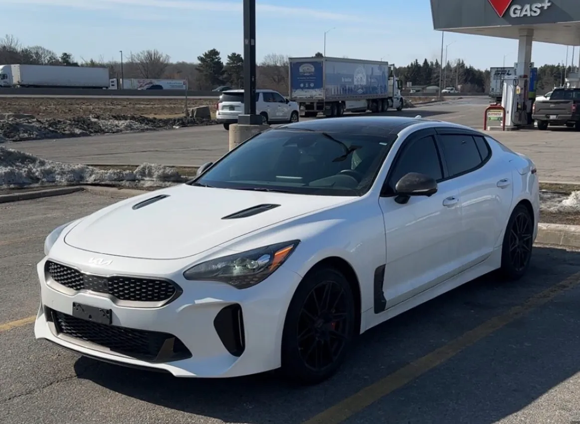 A white Kia Stinger