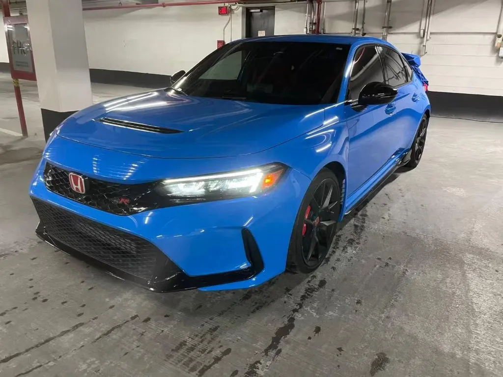 A blue Honda Civic Type R